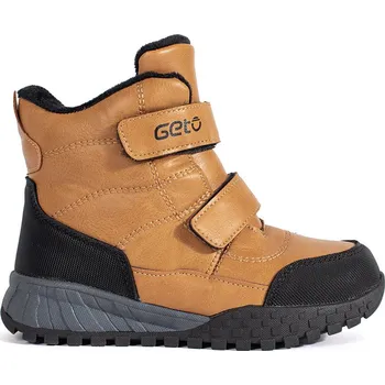 Dětská treková obuv Zateplené chlapecké camel kotníkové boty na suchý zip A-208BR Velikost: 34