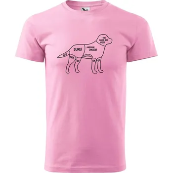 Pánské tričko DOBRÝ TRIKO Pánské tričko s potiskem Kde drbat psa Velikost: XL, Barva: Růžová