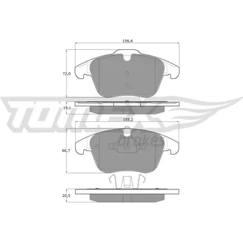 Brzdová destička Sada brzdových destiček, kotoučová brzda TOMEX Brakes TX 14-47