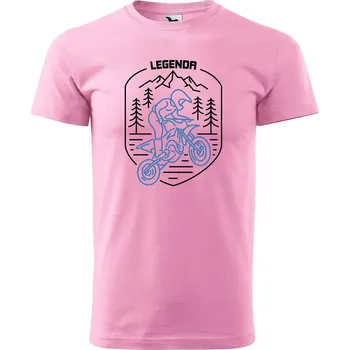 Pánské tričko DOBRÝ TRIKO Pánské tričko s potiskem Legenda motokros Velikost: M, Barva: Růžová