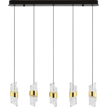 Černo-zlaté závěsné LED světlo Nova Luce Seneca 83 cm