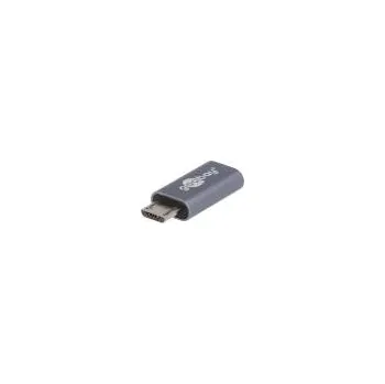Elektrická zásuvka GOOBAY Adaptér USB 2.0 USB B micro vidlice,USB C zásuvka šedá