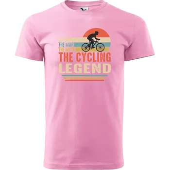 Pánské tričko DOBRÝ TRIKO Pánské tričko s potiskem Cycling legend Velikost: XL, Barva: Růžová