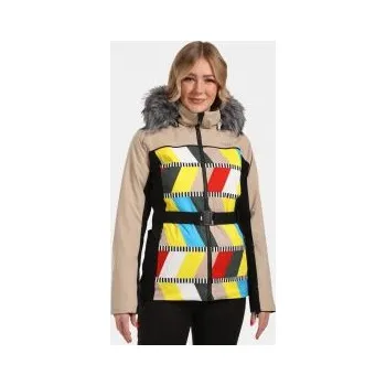 Kilpi CLAIR-W béžová 38; Hnědá bunda + DÁREK DLE VÝBĚRU!