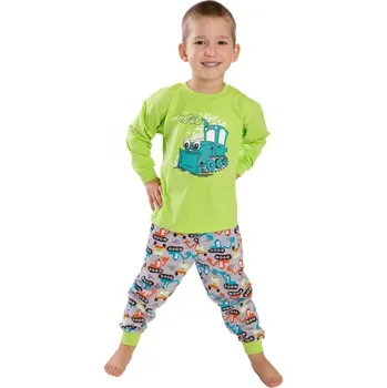 Chlapecké pyžamo Betty mode Pyžamo chlapecké Bagr limetové" 116