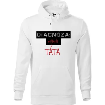 Pánská mikina DOBRÝ TRIKO Pánská mikina s potiskem Diagnóza TÁTA Velikost pánské mikiny: L, Barva: Bílá