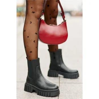 Dámské kozačky Kotníkové Boty Zateplené Na Zip S.Barski HY42-975 Barva: Černá, Velikost: 40