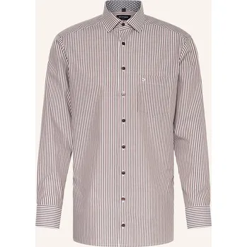 Olymp Pánská Košile Level Five Modern Fit, hnědá / bílá, 41