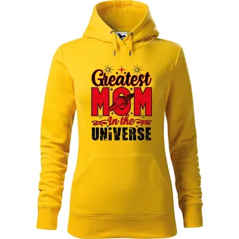 Dámské oblečení DOBRÝ TRIKO Dámská mikina s potiskem Greatest mom Velikost dámské mikiny: 2XL, Barva: Žlutá