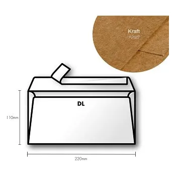 Obálka Papírová obálka Pollen DL 110x220mm – Kraft (Papírová obálka Pollen DL 110x220mm – Kraft)