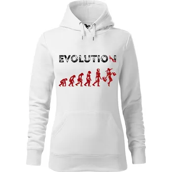 Dámská mikina DOBRÝ TRIKO Dámská mikina s potiskem Evoluce nákupy Velikost dámské mikiny: M, Barva: Bílá