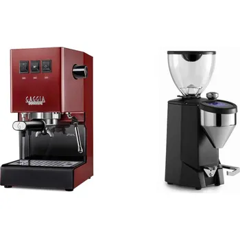 Kávovar Gaggia Classic E24 BC, red + Rocket Espresso FAUSTO 2.1, black