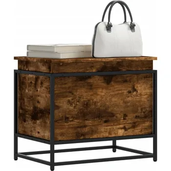Úložný box Úložný box s víkem kouřový dub 60x40x51,5 cm kompozitní dřevo Hnědá 848796