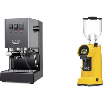 Kávovar Gaggia Classic E24 BC, grey + Eureka Helios 65, yellow