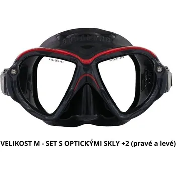 Potápěčské vybavení Set Aqualung REVEAL ULTRAFIT M, Black/Red + opt.sklo +2 pravé/levé + Doprava zdarma