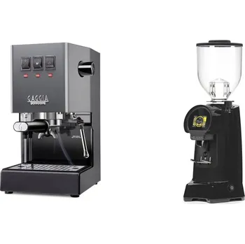 Kávovar Gaggia Classic E24 BC, grey + Eureka Helios 65, black