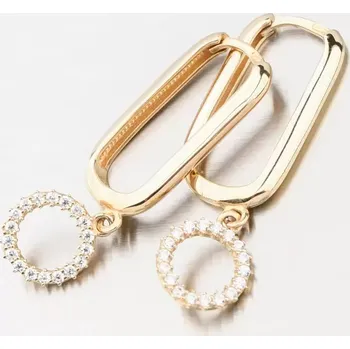 Náušnice Dámské náušnice žluté zlato 585 zirkon visací 12R-714