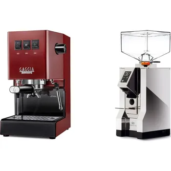 Kávovar Gaggia Classic E24, red + Eureka Mignon Perfetto, CR chrome