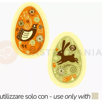 Čokoládová tyčinka Transferová forma s dekorem, 10 ks, vajíčka se zvířátky | PAVONI, T1031SB