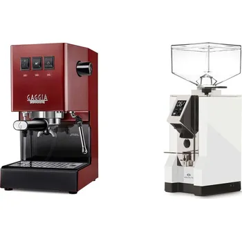 Kávovar Gaggia Classic E24, red + Eureka Mignon Specialita, CR white