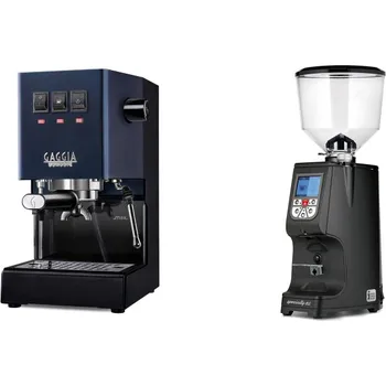 Kávovar Gaggia Classic E24 BC, blue + Eureka Atom Specialty 65, black
