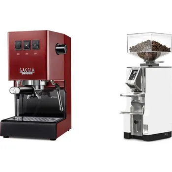 Kávovar Gaggia Classic E24, red + Eureka Mignon Libra, CR white