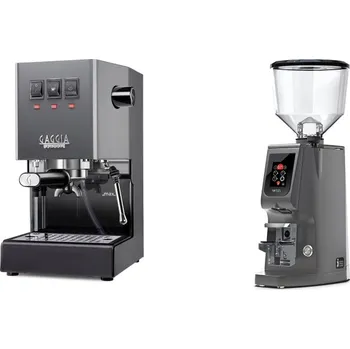 Kávovar Gaggia Classic E24 BC, grey + Eureka Atom W 65, grey