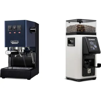 Kávovar Gaggia Classic E24 BC, blue + Rancilio STILE, white