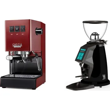 Kávovar Gaggia Classic E24, red + Rocket Espresso SPLUGA, black