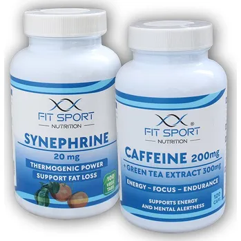 Spalovač tuku Caffeine 200mg + Green Tea 300mg 120 caps + Synephrine 20mg 100 vege tabs