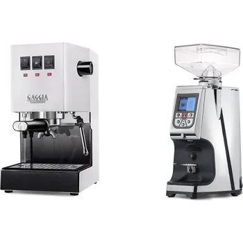 Kávovar Gaggia Classic E24 BC, white + Eureka Atom 60, chrome