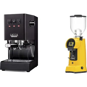 Kávovar Gaggia Classic E24 BC, black + Eureka Helios 75, yellow