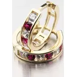 Dětské náušničky žluté zlato 585 zirkon kroužky 52GZ-3345ZCB