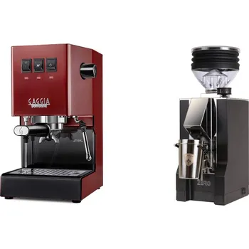 Kávovar Gaggia Classic E24 BC, red + Eureka Mignon Zero, CR black