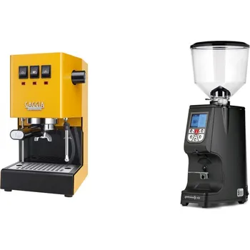 Kávovar Gaggia Classic E24, yellow + Eureka Atom Specialty 65, black
