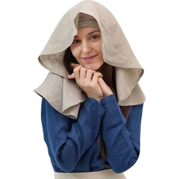 Karnevalový kostým Mythrojan Středověký lněný závoj – Oválný střih (11.–15. století)