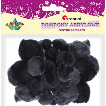 Titanum Bambulky, pompony, ČERNÉ, mix. vel., 45ks/bal.