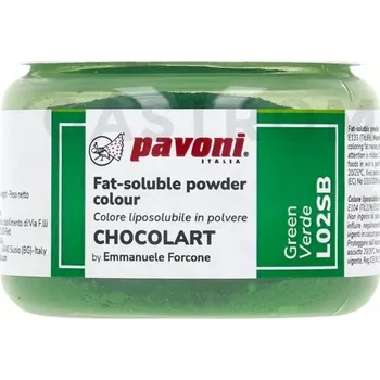 Potravinářské barvivo Práškové barvivo na bázi kakaového másla zelené 40 g | PAVONI, L02SB
