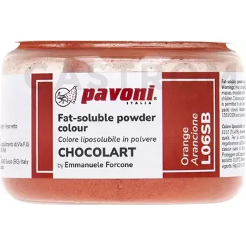Potravinářské barvivo Kakaové máslo v prášku pomeranč 40 g | PAVONI, L06SB