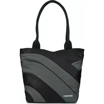 Kabelka Dámská kožená kabelka Beltimore L38 černo-tmavěšedá (Dámská moderní kabelka vyrobená z kvalitní kůže)