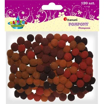 Titanum Bambulky, pompony, HNĚDÉ - mix, 10mm, 120ks/bal.