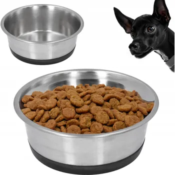 Miska pro psa Jedna kovová miska Cadro šedá 1,2 l