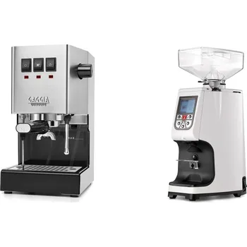 Kávovar Gaggia Classic E24 BC, stainless steel + Eureka Atom 60, white