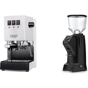 Kávovar Gaggia Classic E24 BC, white + Eureka Nadir 65 Touch, black
