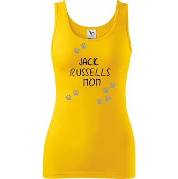 Dámské tričko Jack Russell mom (Jack Russell teriér) (Reflexní tlapky) - Dámské tílko - 2XL ( Žlutá )