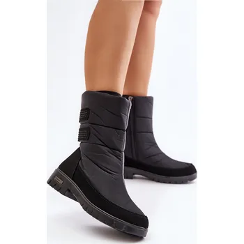 Dámská zimní obuv Dámské Sněhule Na Zip Progress PROGJ-21-16 Barva: Černá, Velikost: 38