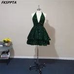 Třpytivé šaty s hlubokým výstřihem Barva: Zelená, Velikost: 3XL