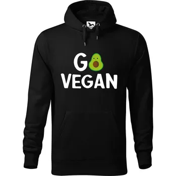 Pánská mikina DOBRÝ TRIKO Pánská mikina s potiskem Go vegan Velikost pánské mikiny: 5XL, Barva: Černá