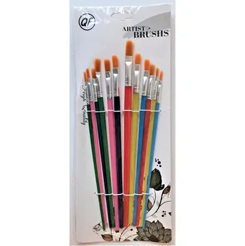 Umělecký štětec MZ751 Sada štětců 12 ks ploché