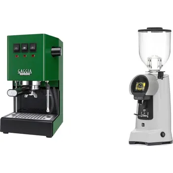 Kávovar Gaggia Classic E24 BC, green + Eureka Helios 75, grey